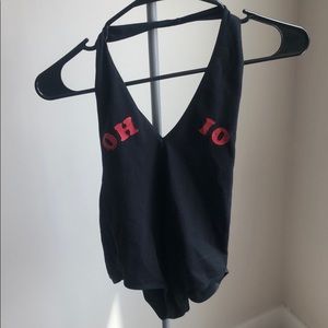 Ohio State Buckeyes OSU Block Deep V Bodysuit